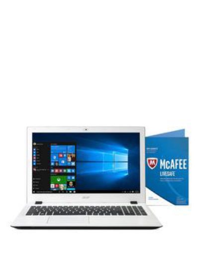Acer Aspire E5-573 Intel&Reg; Core&Trade; I3 Processor, 4Gb Ram, 1Tb Hard Drive, 15.6 Inch Laptop With Mcafee Livesafe And Optional Microsoft Office 365 Home &Ndash; White - Laptop Only
